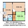 カルフールOMORI A棟 2DKの間取り