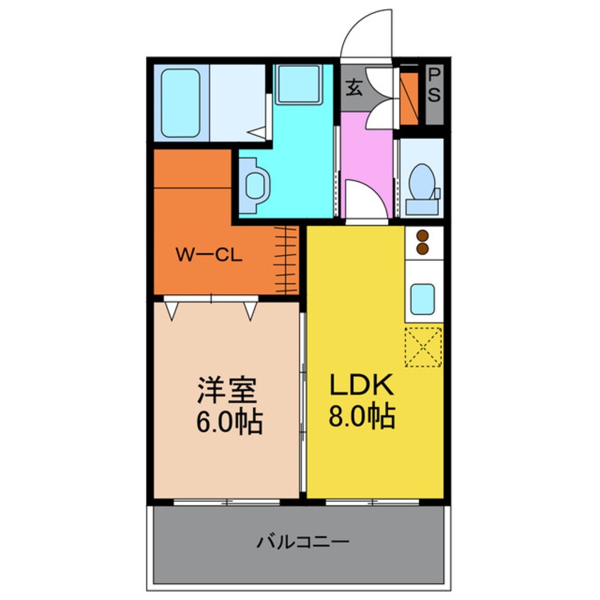 間取図 長崎県営バス（諫早市）/厚生町 徒歩1分 2階 築16年