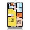 ロイヤルニュータウン 1LDKの間取り