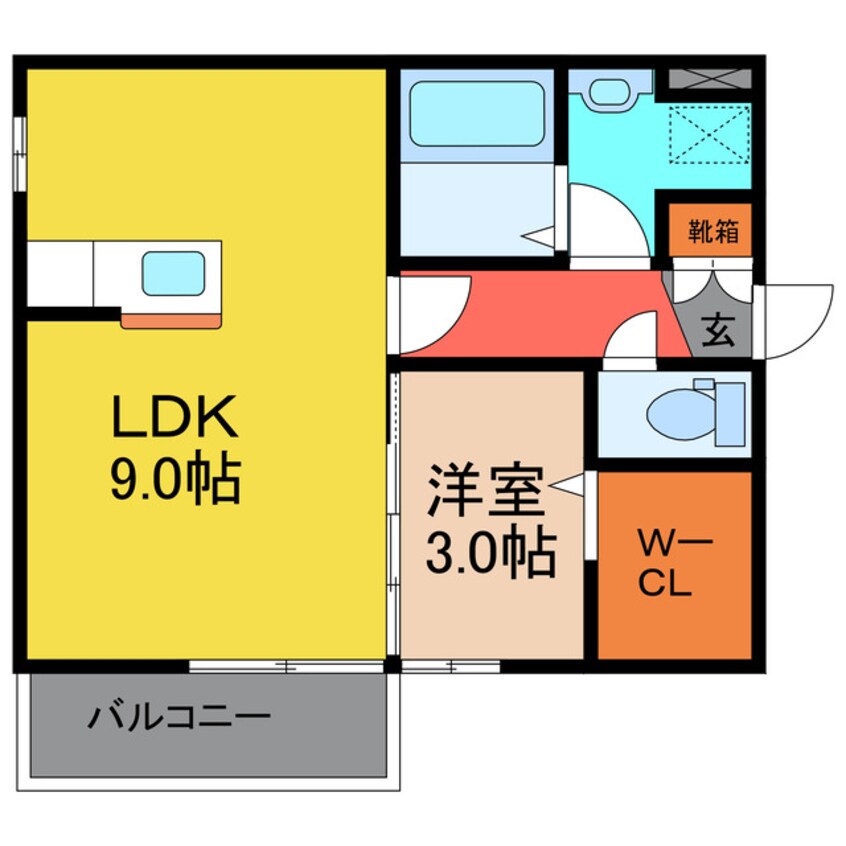 間取図 長崎県営バス（諫早市）/平山団地前 徒歩4分 1階 築15年