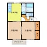 サンライズヒル福田Ｃ棟 2DKの間取り