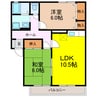 ロイヤルガーデン白岩　A棟 2LDKの間取り
