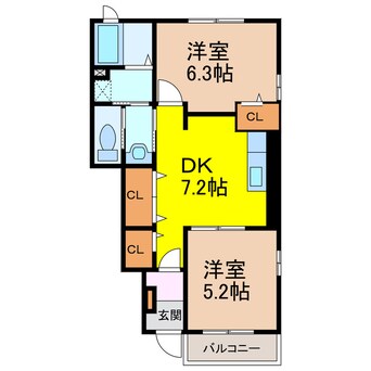 間取図 アプローズ　ヒルⅡ