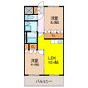 エムズガーデン 2LDKの間取り