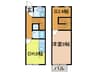 リースランド溝陸 1DK+Sの間取り