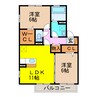 ソシアビューテラス 2LDKの間取り