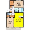 ソシアビューテラス 2LDKの間取り