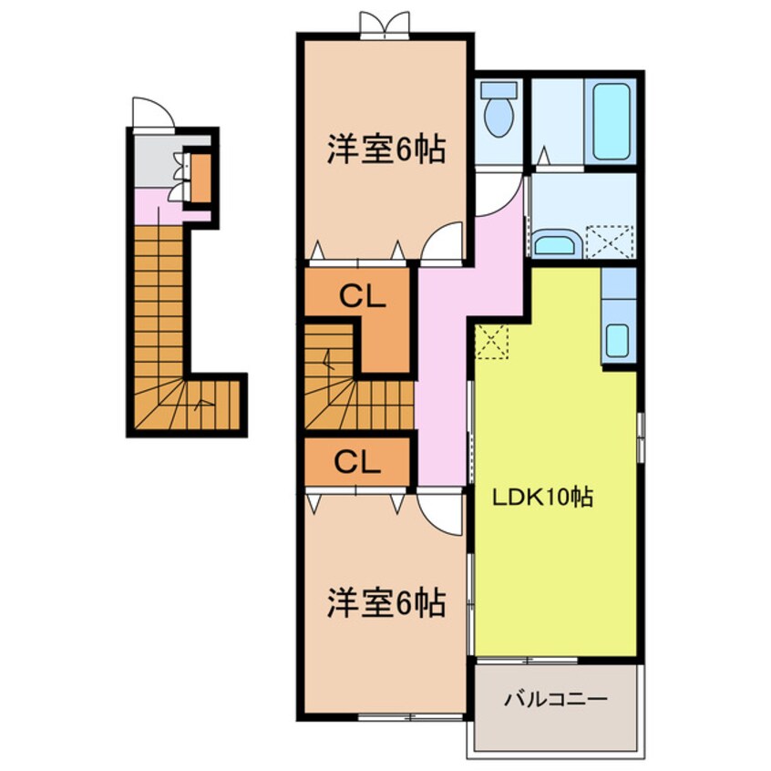 間取図 島原鉄道/島原駅 徒歩18分 2階 築16年