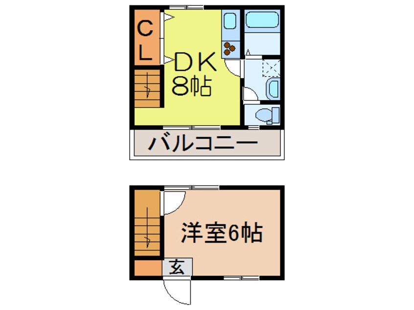 間取図 長崎県営バス（諫早市）/新道 徒歩5分 1-2階 築16年