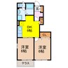 ミリオネア　ラブリー 2DKの間取り