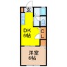 カーサ久山 1DKの間取り
