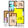 サンリット　ヒルＡ 2LDKの間取り