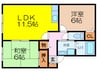 セジュールマツヤマ 2LDKの間取り