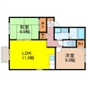 セジュールマツヤマ 2LDKの間取り