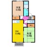 セジュールカコイⅡ 2DKの間取り