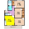 ロイヤルガーデン仲沖　F棟 3DKの間取り