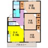 ロイヤルガーデン仲沖　F棟 3DKの間取り