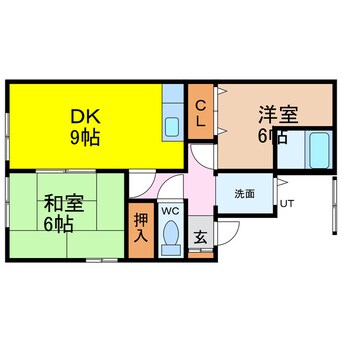 間取図 長崎本線/東諫早駅 徒歩14分 1階 築28年