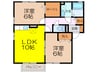 ウィルモア平山 2LDKの間取り