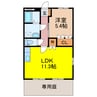ベルメゾン久原 1LDKの間取り