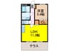 ベルメゾン久原 1LDKの間取り
