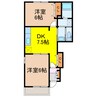 ステラ館 2DKの間取り