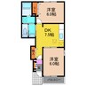 ステラ館 2DKの間取り