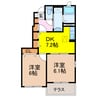 パストラルⅡ 2DKの間取り