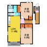 ハッピーガーデンⅡ 2LDKの間取り