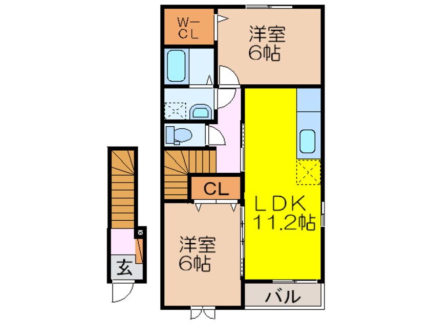 間取図 大村線/岩松駅 徒歩28分 2階 築12年