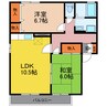 ロイヤルガーデン白岩　C棟 2LDKの間取り