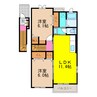 ソレイユ 2LDKの間取り