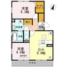 クレストヴィラ 2DKの間取り