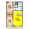 アクアルーチェ 2LDKの間取り