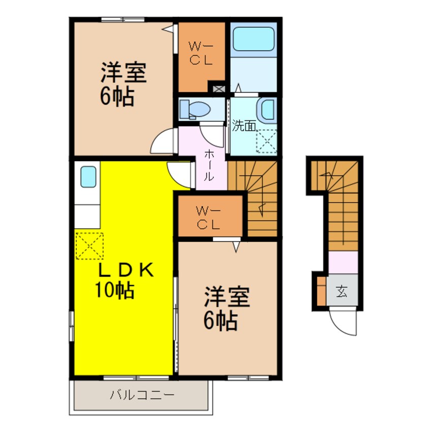 間取図 島原鉄道/愛野駅 徒歩13分 2階 築16年