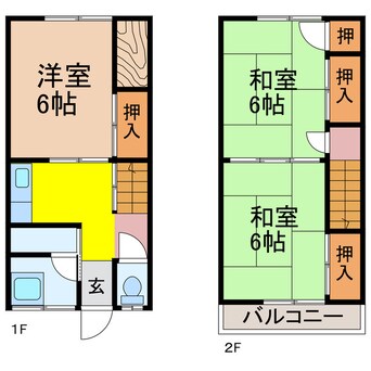 間取図 島原鉄道/幸駅 徒歩12分 1-2階 築41年