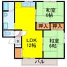 セジュール大和 2LDKの間取り