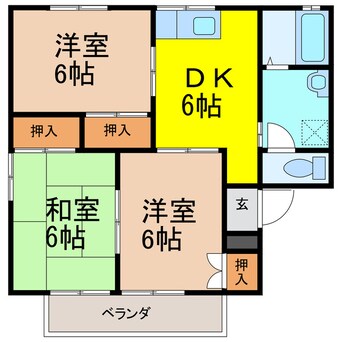 間取図 長崎本線/喜々津駅 徒歩11分 1階 築32年