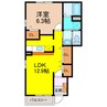ブライト　ベルＢ 1LDKの間取り