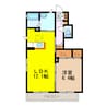 シャーメゾンくにみ 1LDKの間取り