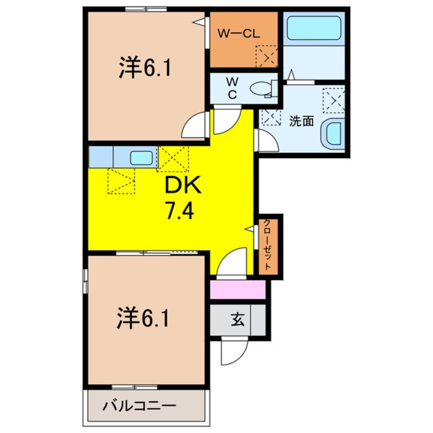 間取図 島原鉄道/島原駅 徒歩23分 1階 築14年