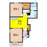 フラワーガーデンⅠ 2DKの間取り