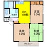フォーレスマイン　Ⅱ 3DKの間取り