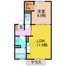 ウィルモア東町 1LDKの間取り