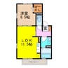 ウィルモア東町 1LDKの間取り
