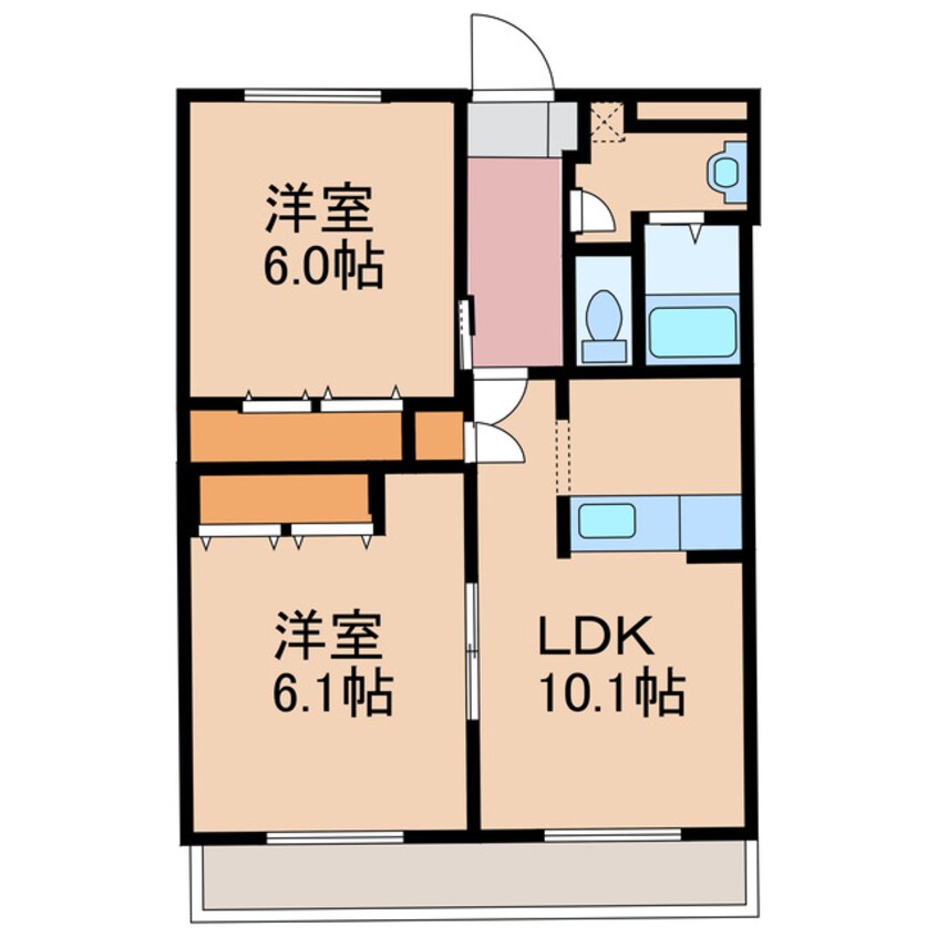 間取図 長崎県営バス（大村市）/岩松駅前 徒歩5分 2階 築16年