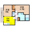 ウィルモアアサイ 2DKの間取り