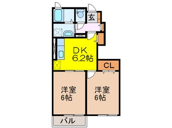 間取図 長崎県営バス(長崎市)/古賀団地 徒歩2分 1階 築16年