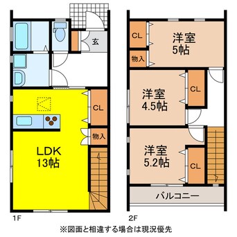 間取図 長崎県営バス（諫早市）/三本松 徒歩1分 1-2階 築10年