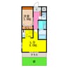 フォンテーヌ　Ｋ 1LDKの間取り